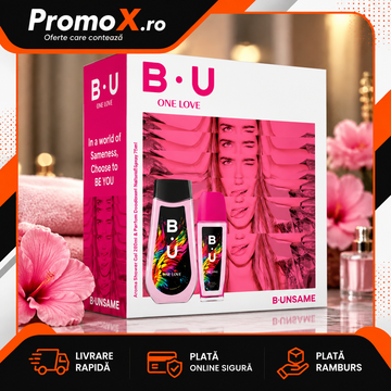 Set cadou BU One Love cu gel de dus 250ml si deodorant spray 75ml