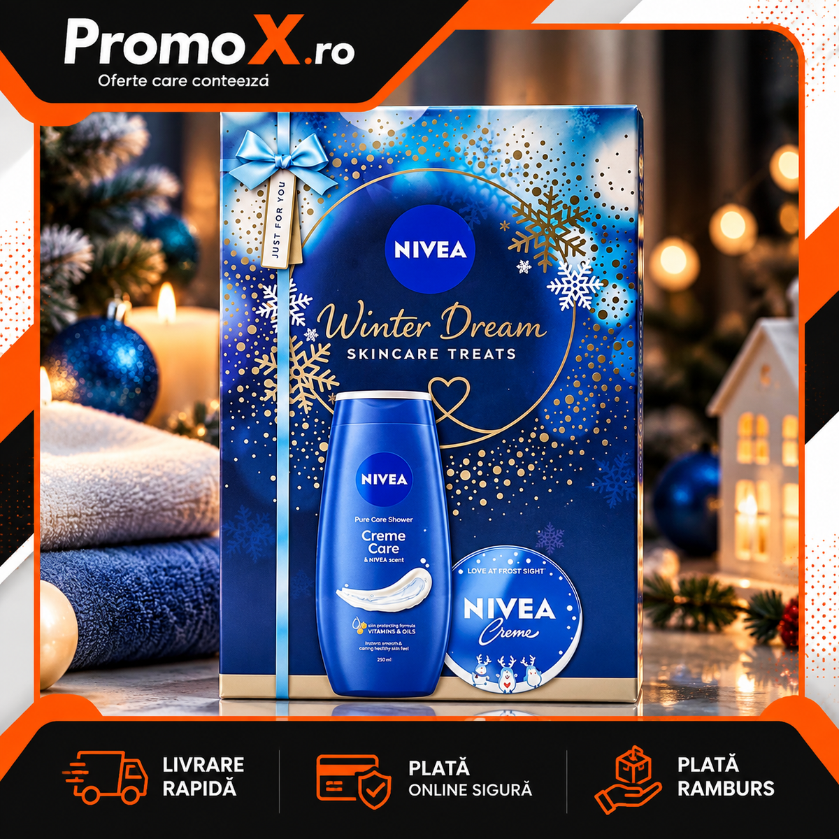 Set cadou NIVEA Winter Dream cu gel de dus 250ml si crema 75ml pentru ingrijirea pielii