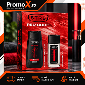 Set cadou STR8 Red Code cu gel de dus 250ml si deodorant spray 85ml pentru barbati